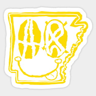 AR Eyes Arkansas Grunge Smiling Face Yellow Sticker